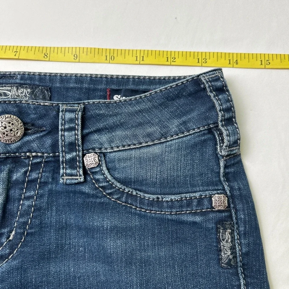 Silver Jeans Co Womens Suki Mid Super Skinny Jeans Size 26/4 Dark Wash Denim
